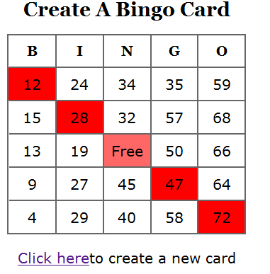 游戏规则:参与游戏的人没人拿一张bingo,又另外一个人或专业人士叫号