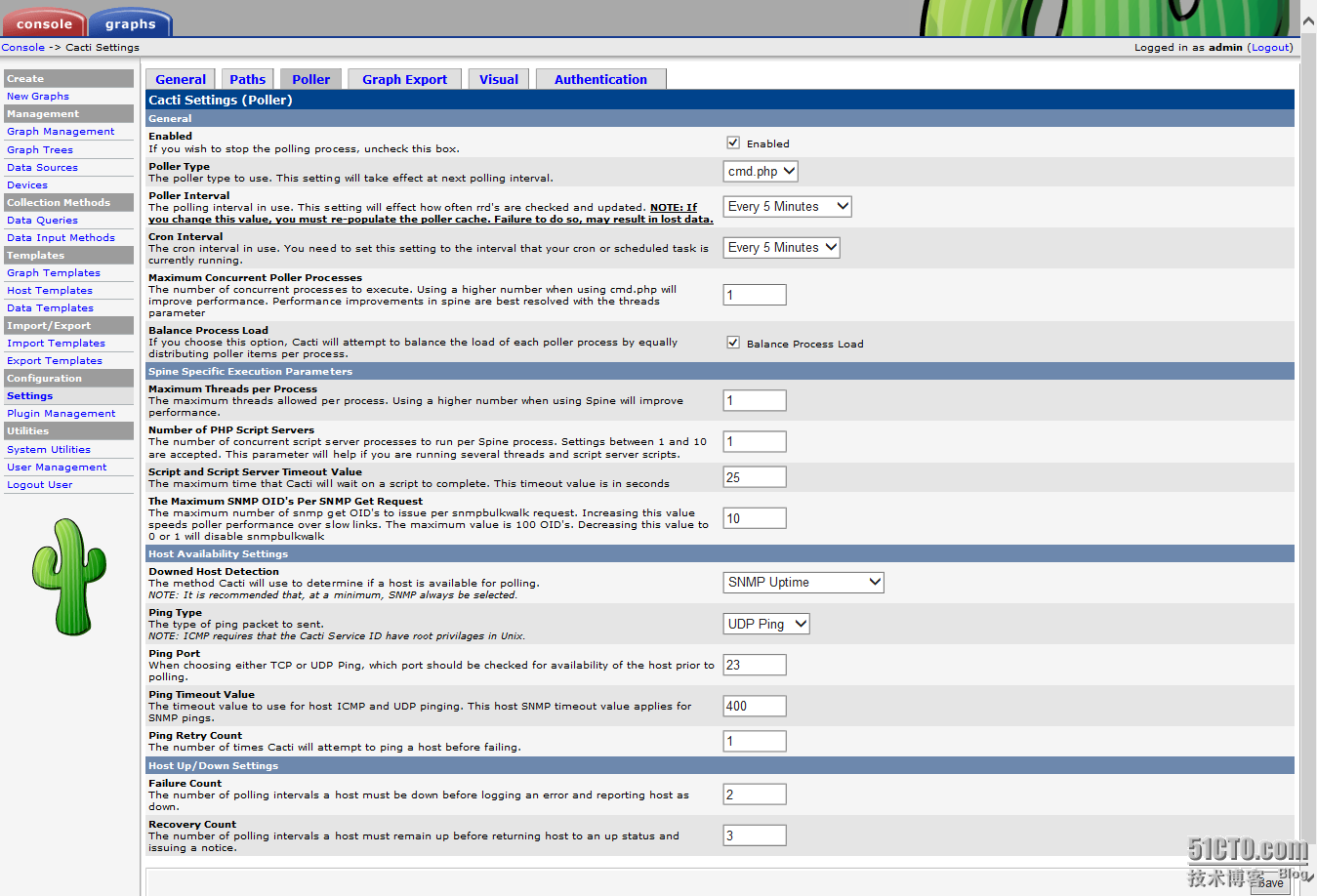 Console -  Cacti Settings3